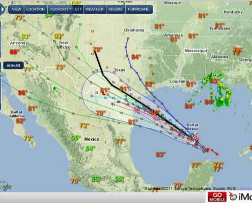 (Pic 2) Tropical Storm Don in iMap on iMapWeather.com