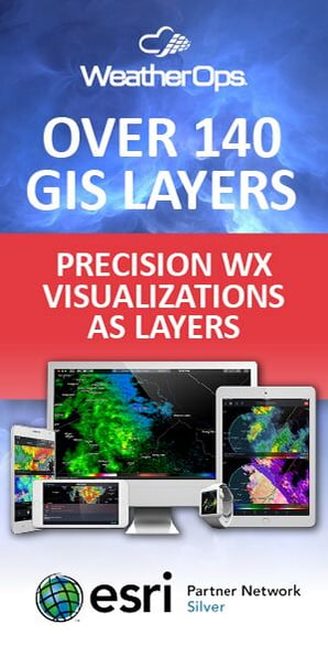 Over 140 GIS layers - Precision WX visualization. Esri Silver Partner. Click here to learn more.