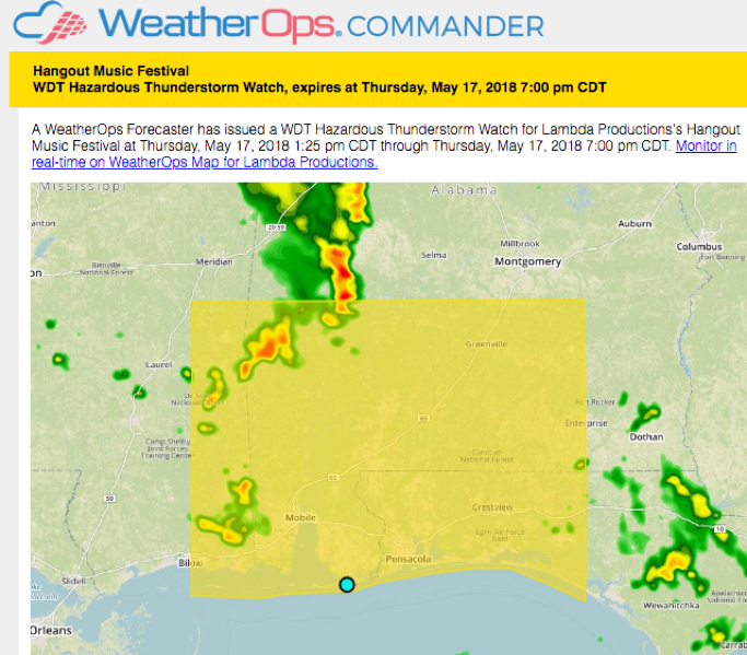 WeatherOps Hazardous Thunderstorm Watch