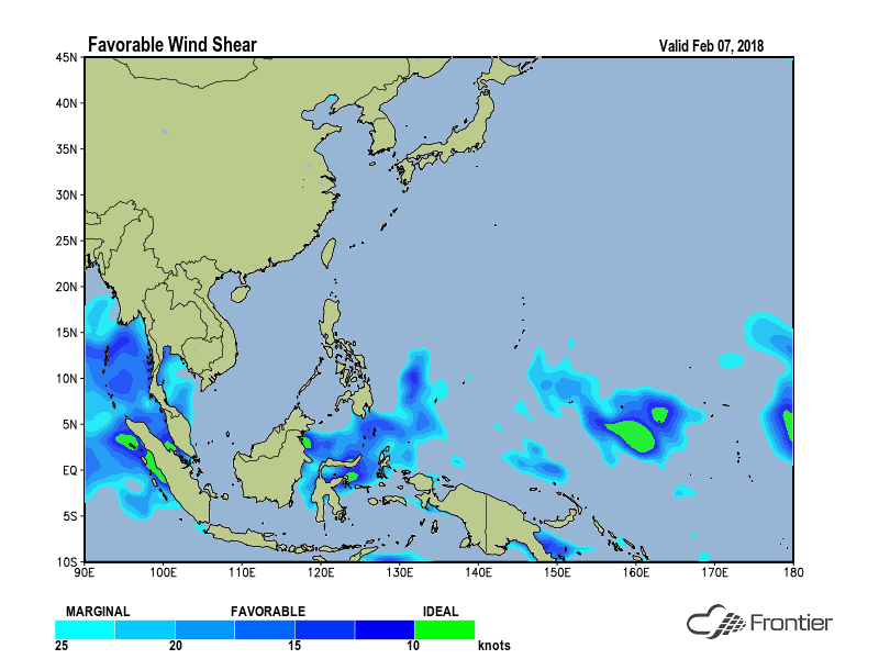 Favorable Shear in the Northwest Pacific - Feb. 7, 2018