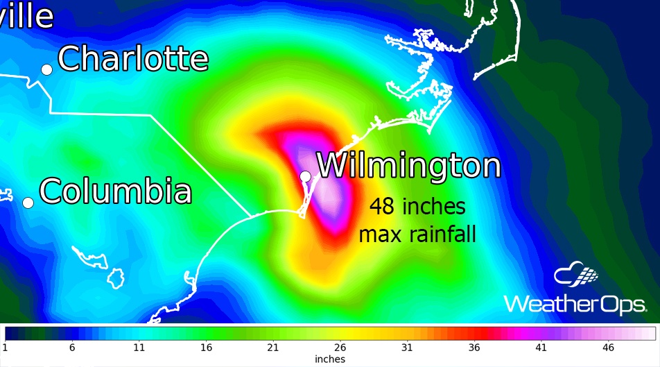 Hurricane Florence Rainfall Totals