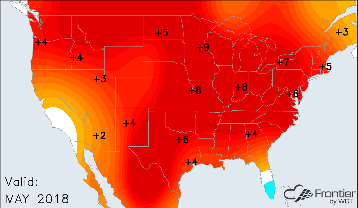 Frontier May Temperature Anomaly