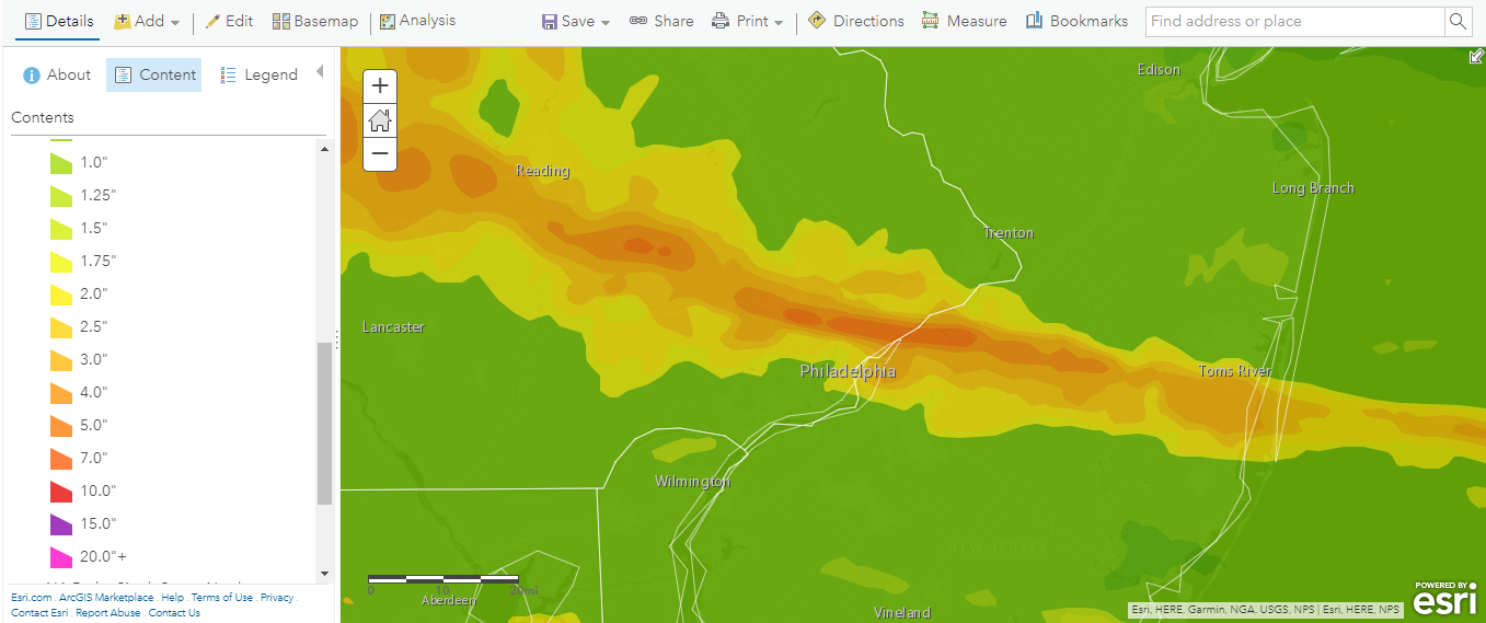 Esri 24-hr Rain Totals