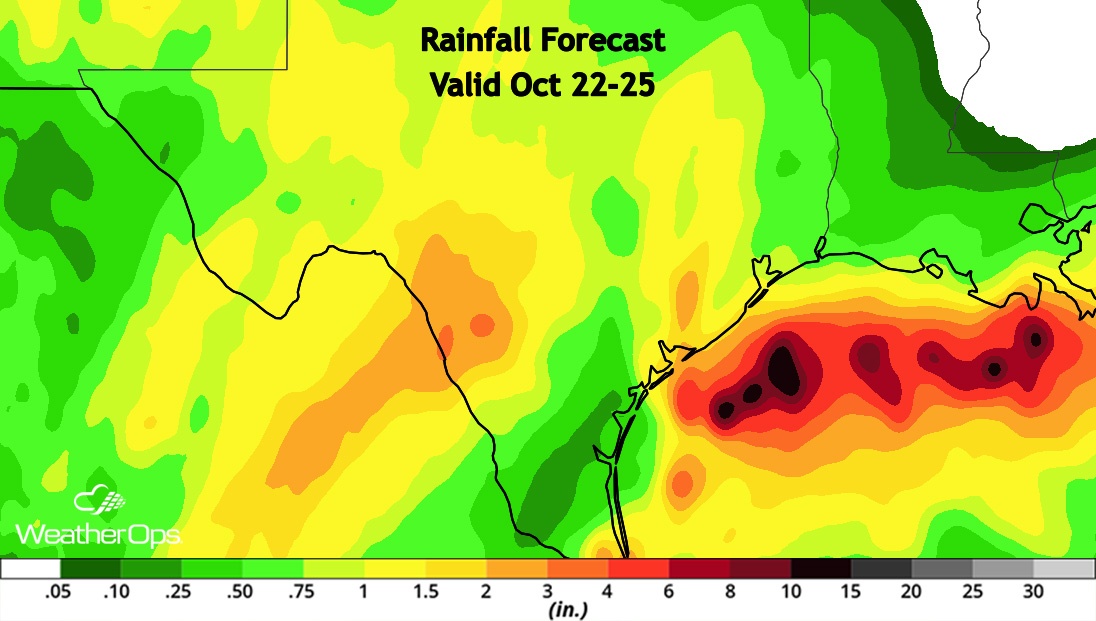 Rainfall Forecast From Willa Remnants