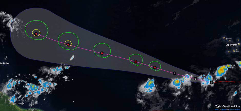 Invest 99L on August 4, 2017