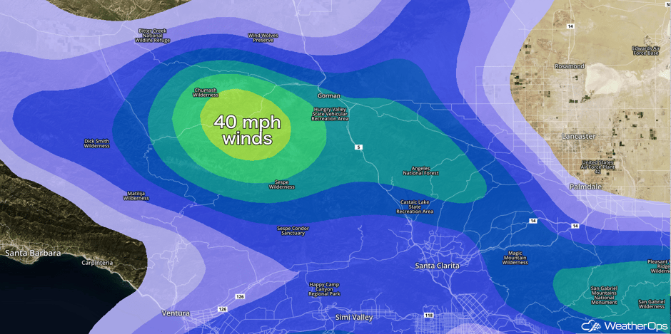 Winds in Southern California - December 5, 2017