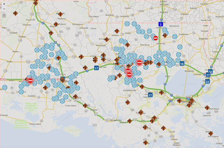 LA DOTD Roads Closed