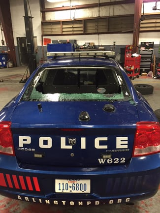 Arlington Police Car Damage