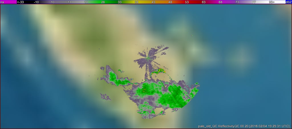 Reflectivity factor for the Palembang radar’s 0.2 degree elevation angle after WDSS-II QC