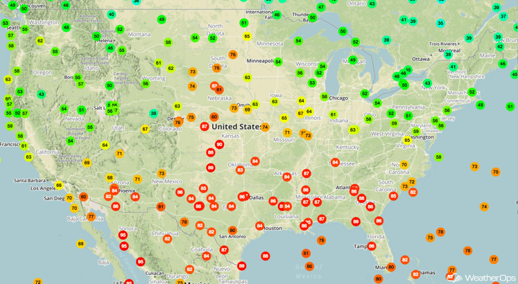 3pm Central US Temperatures