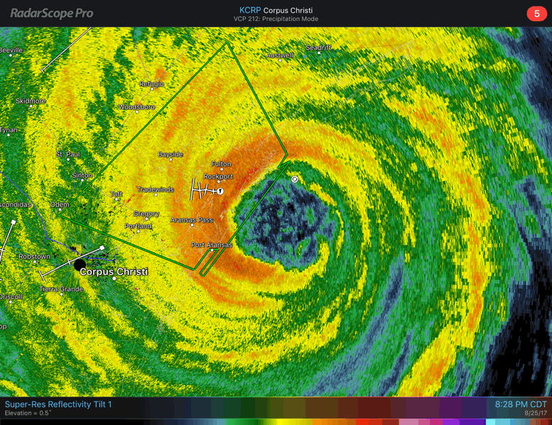 Hurricane Harvey RadarScope Image Hurricane Harvey RadarScope Image