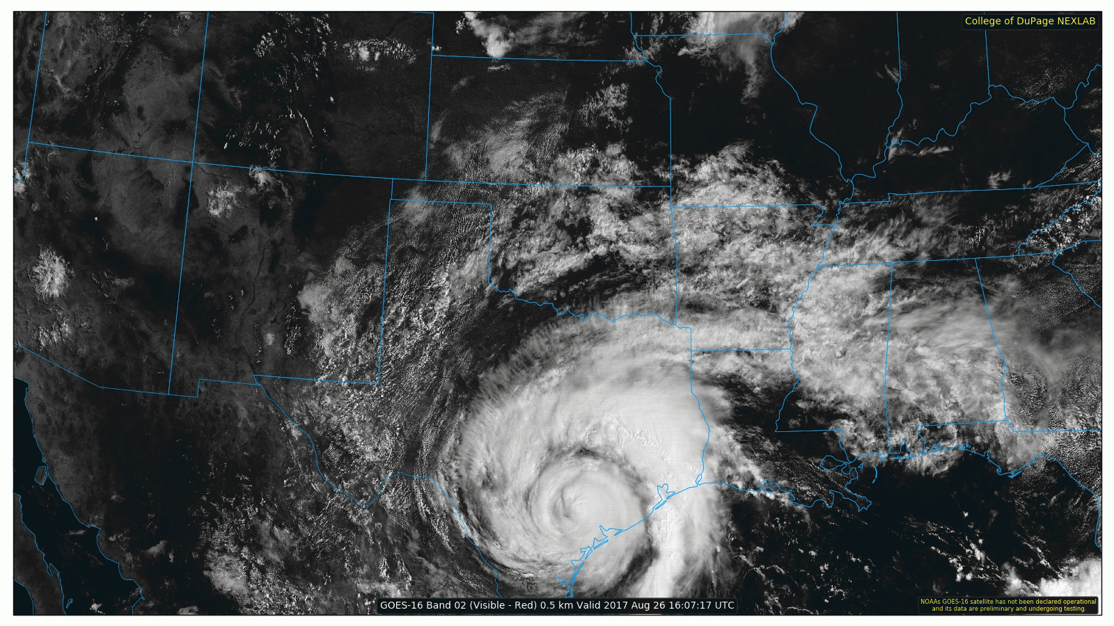Hurricane Harvey on Visible Satellite Hurricane Harvey on Visible Satellite
