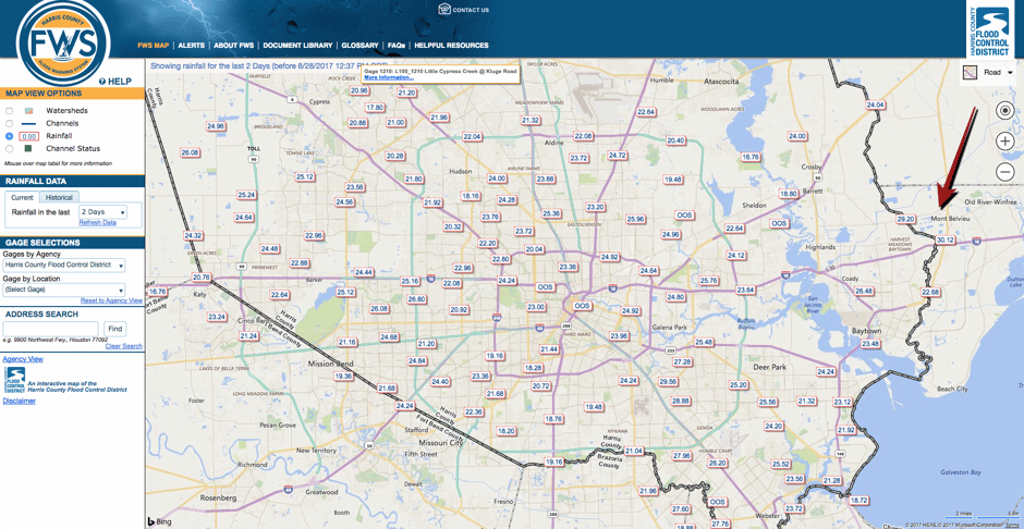 Harris County Flood Warning System - August 28, 2017