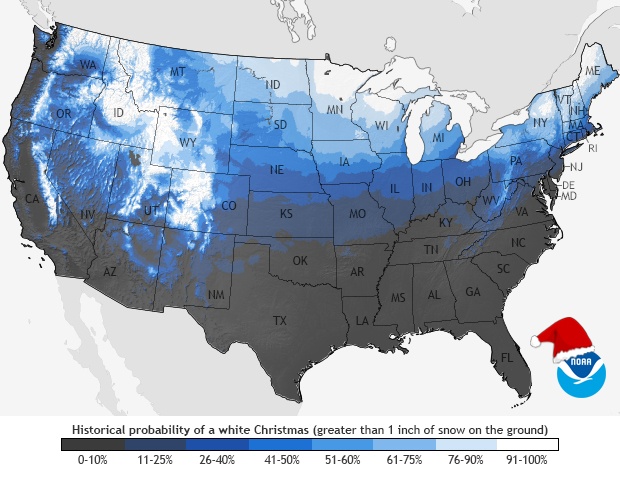 Historical Probability of a White Christmas