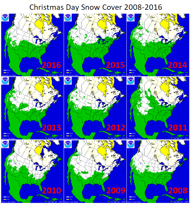 IChristmas Day Snow Cover 2008-2016