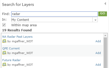 GIS Radar Layers