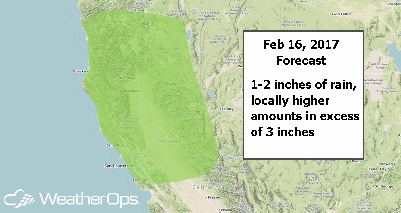 WeatherOps Forecast for Thursday, Feb. 16, 2017