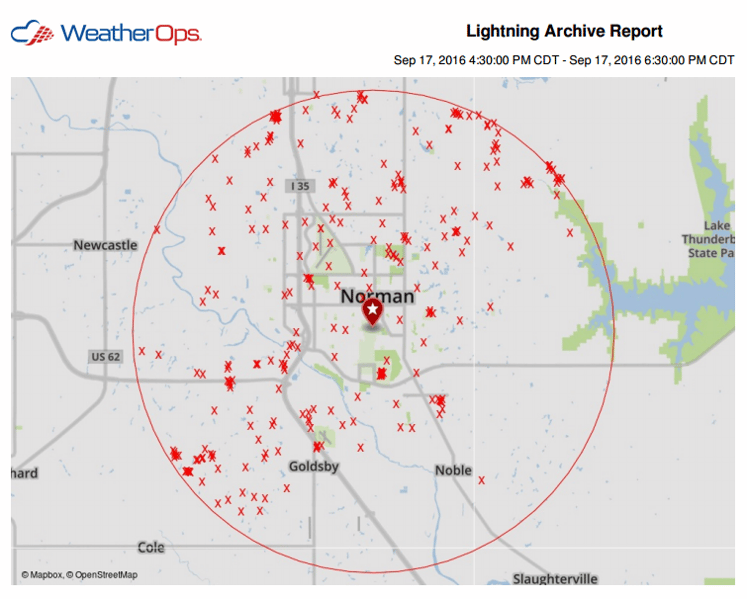 Lightning strikes within 8 miles