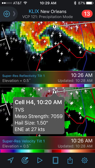 RadarScope Meso Strength