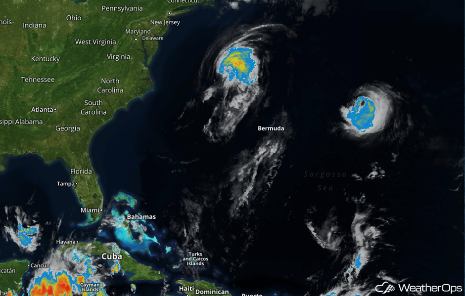 Lee and Maria in the Atlantic Ocean - September 28, 2017