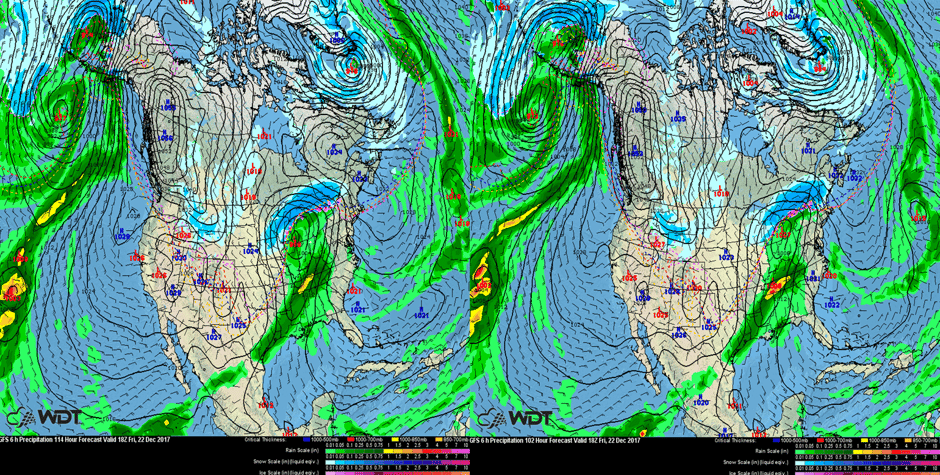 GFS Model Comparison Friday, December 21, 2017 12pm