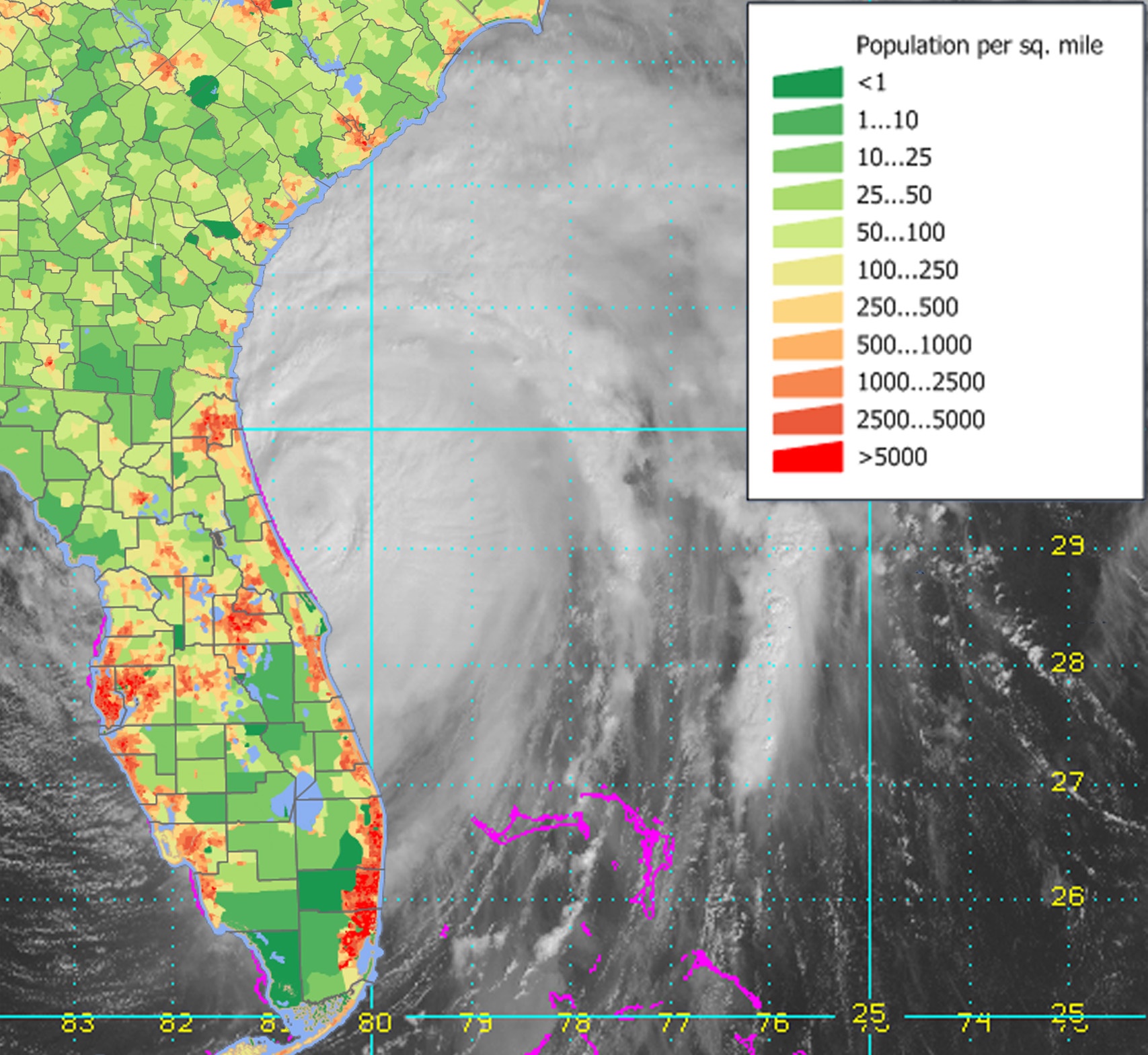 Population Affected by Hurricane