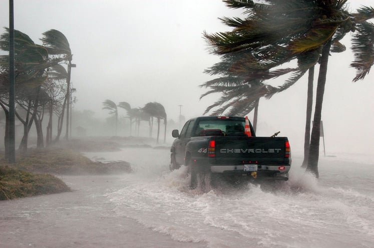 Truck in Hurricane Winds