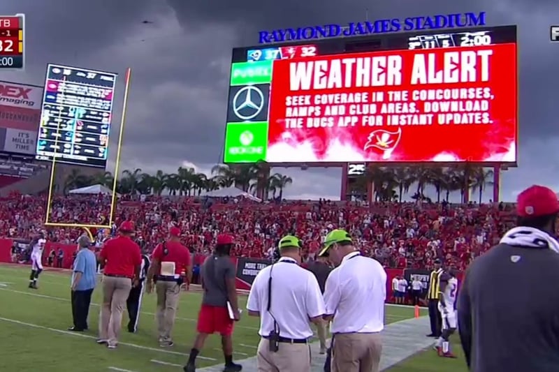 Raymond James Stadium Lightning Alert