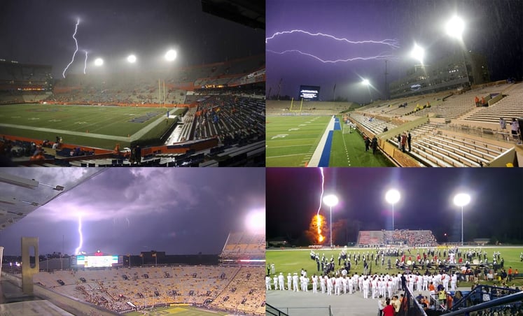 Lightning striking stadiums