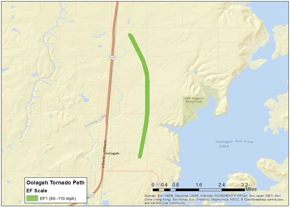Oolagah Tornado Path Oolagah Tornado Path