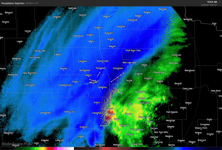 RadarScope Precip Depiction at 11am -December 4, 2017