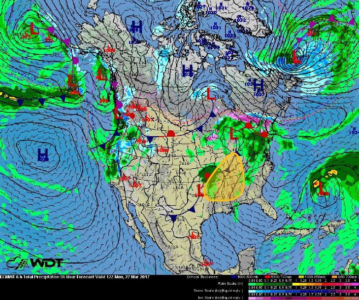 Severe Weather Threat for Monday, March 27