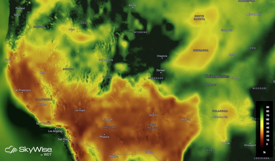 SkyWise Relative Humidity - October 9, 2017