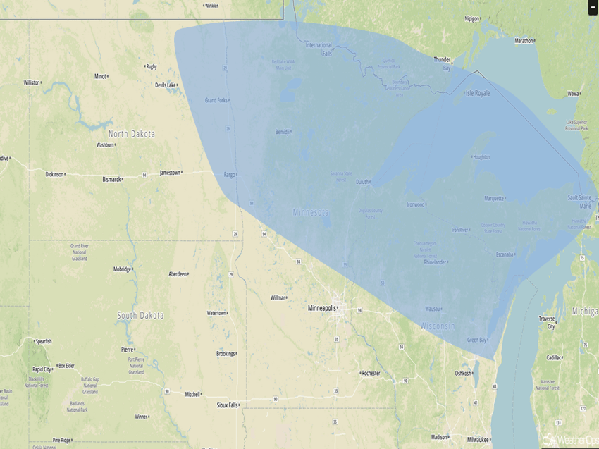 Significant Snowfall Risk Outline for Wednesday, December 21, 2016