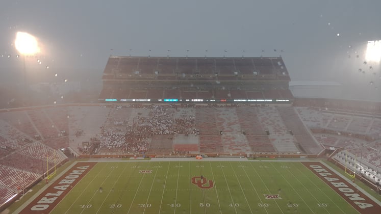 Fans in a severe thunderstorm