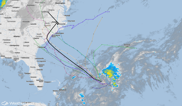 Infrared Satellite and Forecast Tracks Thursday, May 26, 2016