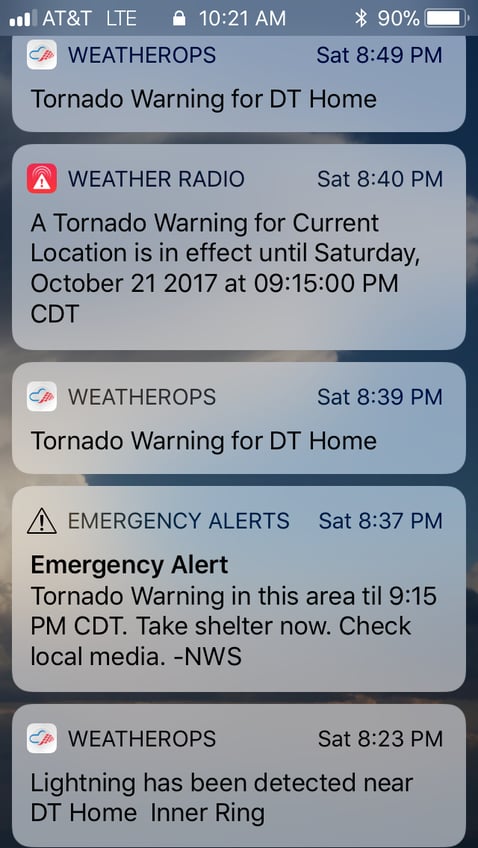 Tornado Alerts from Saturday, October 21, 2017 Tornado Alerts from Saturday, October 21, 2017