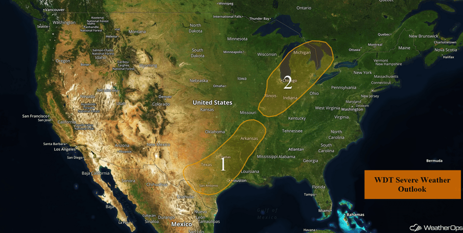 US Hazards for Monday, April 10, 2017