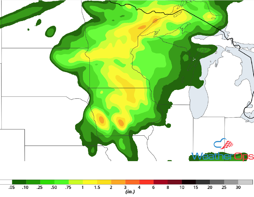 Rainfall Accumulation for Friday, August 31, 2018