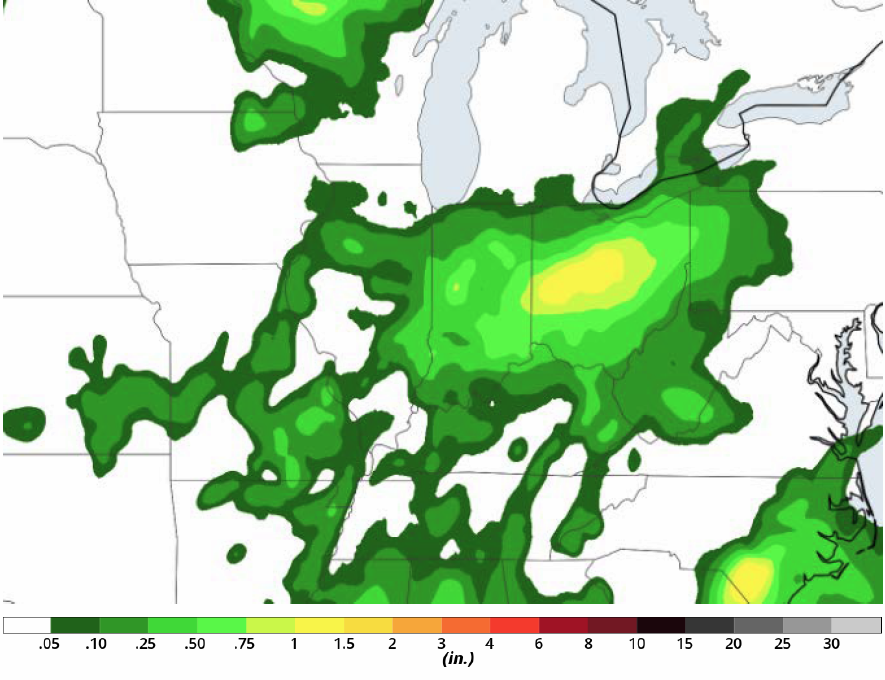 Rainfall Accumulation for Tuesday, June 12, 2018