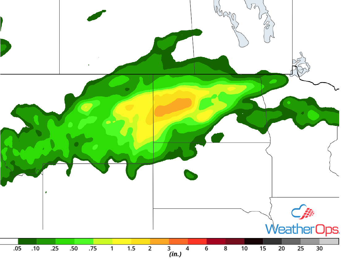 Rainfall Accumulation for Thursday, June 28, 2018