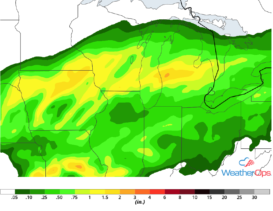Rainfall Accumulation for Thursday, May 3, 2018