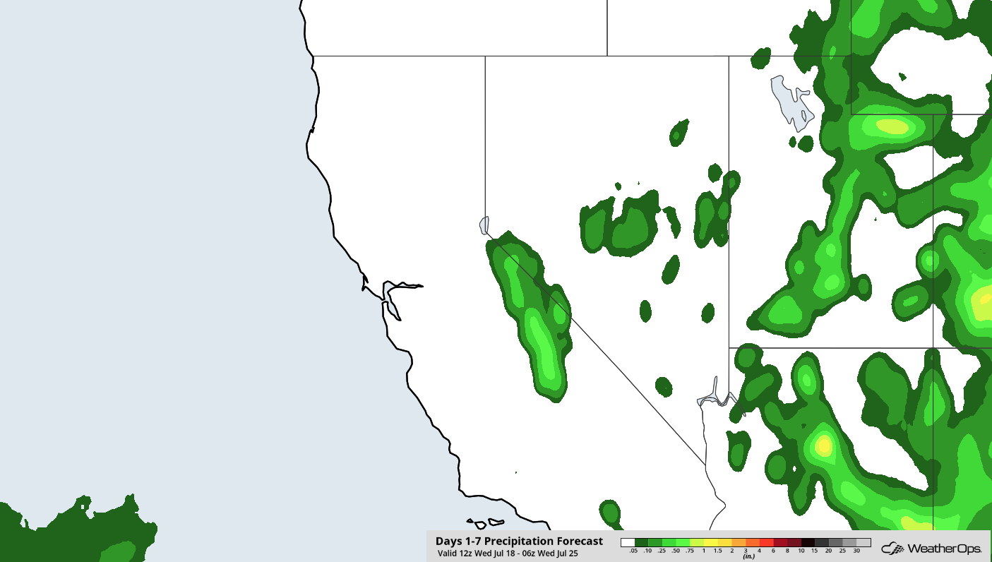 Forecast Precipitation through July 24, 2018