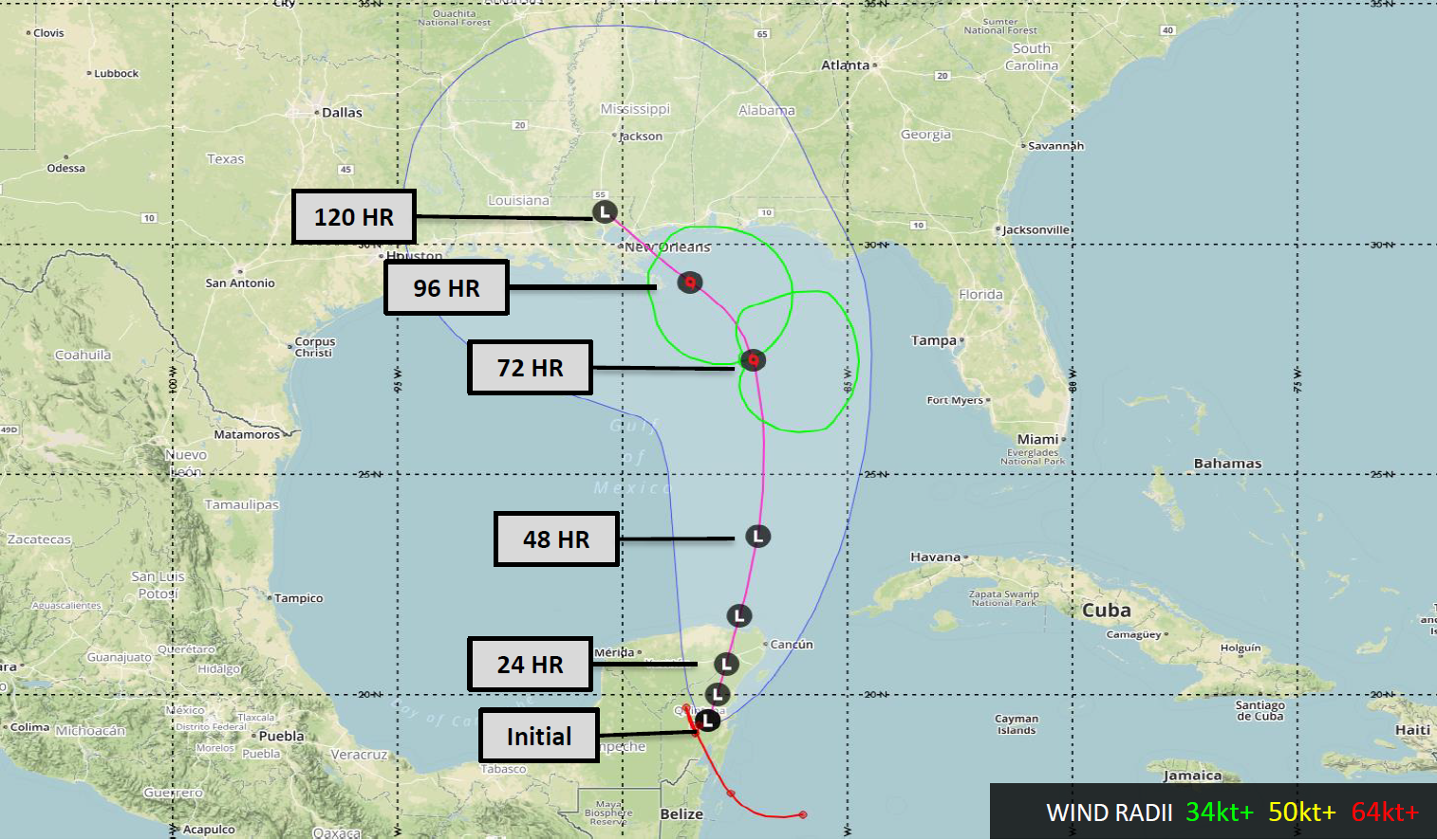 Invest 90L WDT Forecast Track