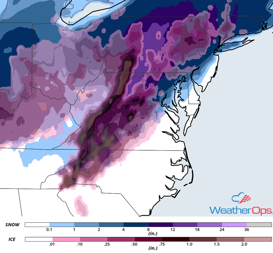 Ice Accumulation for November 14-15, 2018