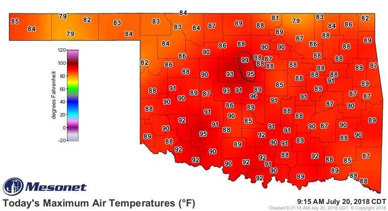 Heat Burst Mesonet Data- July 20, 2018