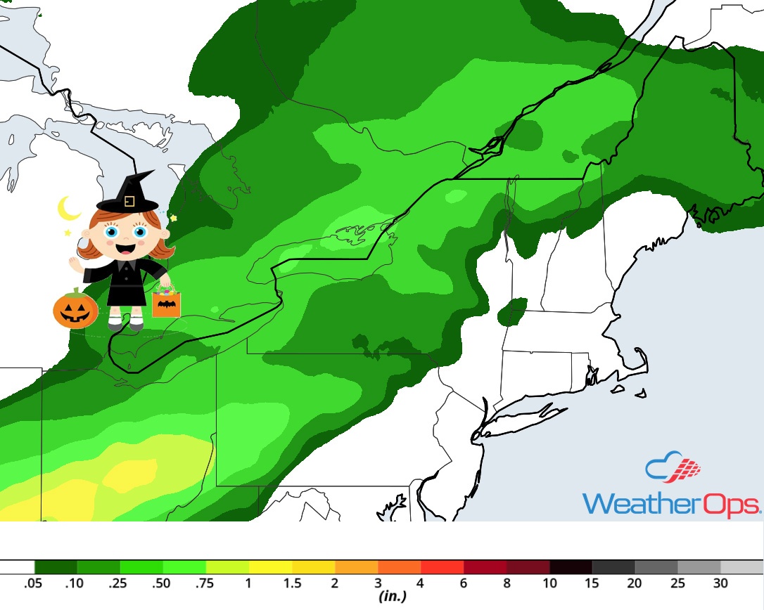 Rainfall Accumulation for Wednesday, October 31, 2018