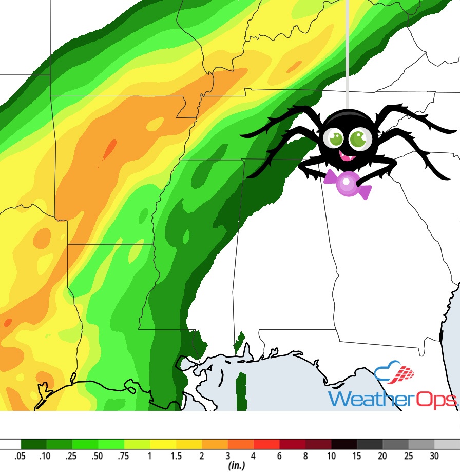 Rainfall Accumulation for Wednesday, October 31, 2018