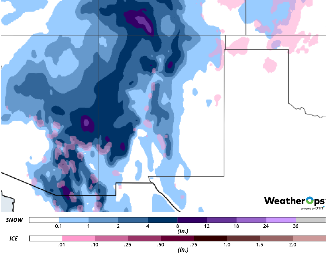 Snow Accumulation for Friday, February 22, 2019