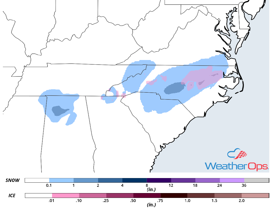 WeatherOps Snowfall Forecast for Dec. 10, 2018